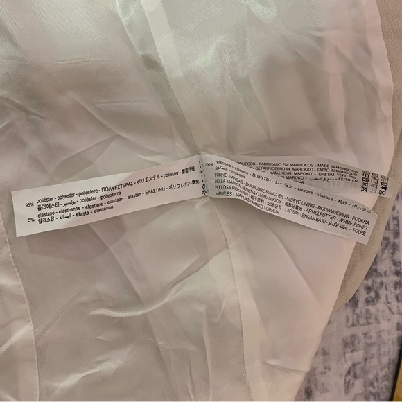 ZARA Cream Linen Open Blazer With 3/4 Sleeves XS - Picture 7 of 13